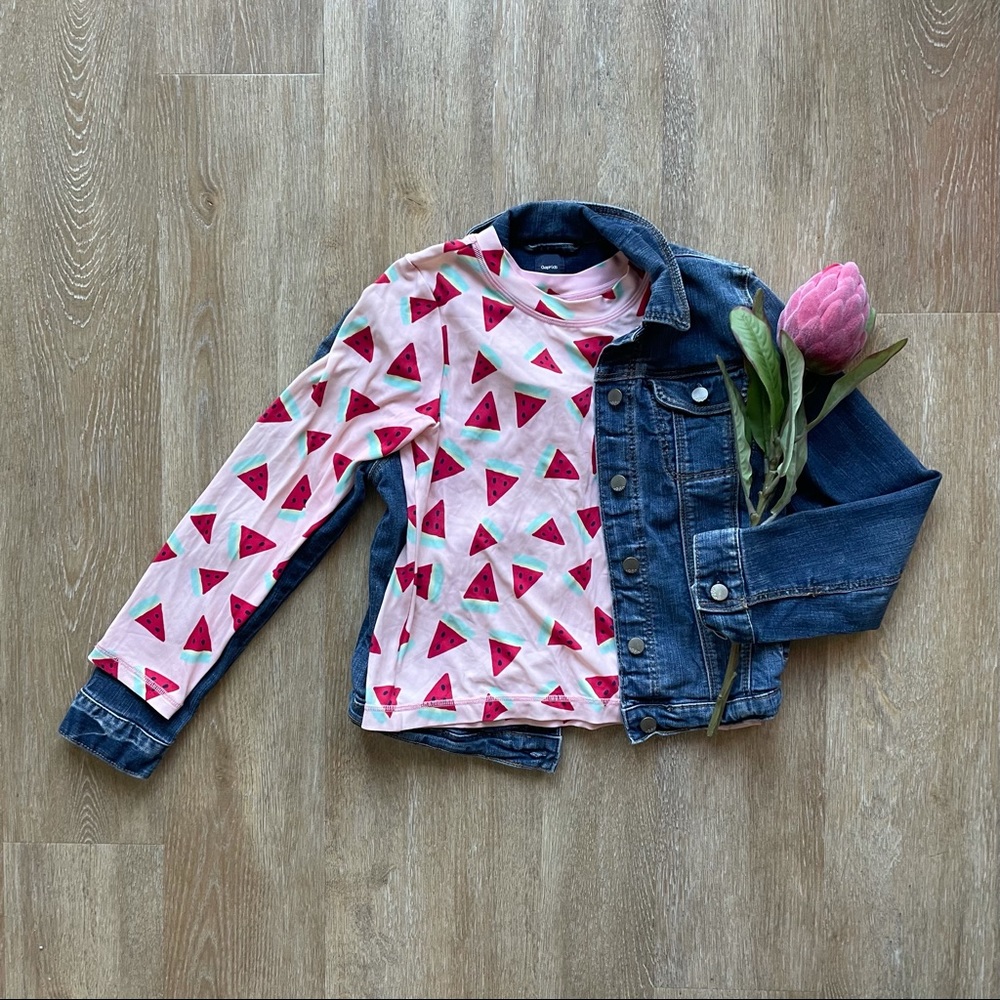 Hanna Andersson Watermelon Sunblock Rash Guard Top